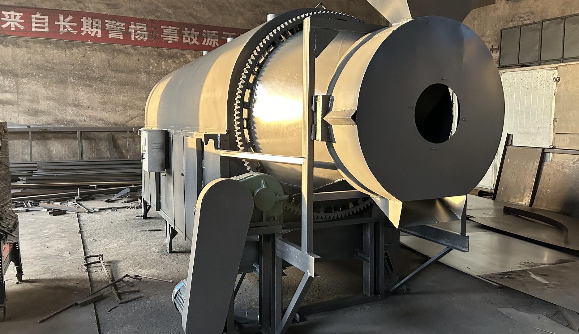 大型白刚玉烘干机树脂粉铁粉滚筒除湿机石英砂膨润土烘干机