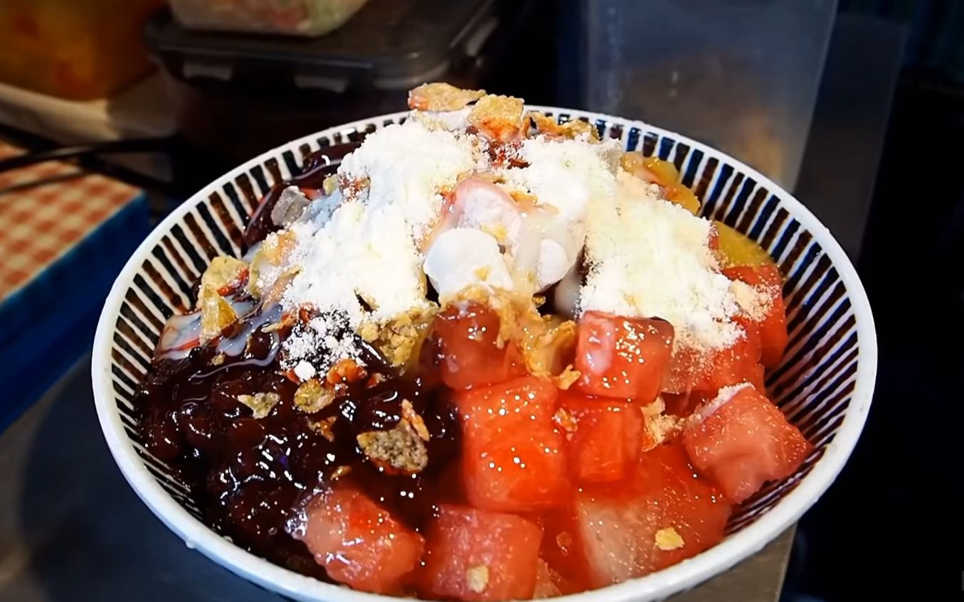 【冰色拉】韩国街头美食8090童年路边摊阿姨做的解暑