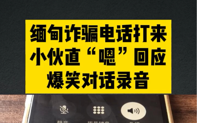 缅甸诈骗电话打来,小伙直“嗯”回应,爆笑对话录音!哔哩哔哩bilibili