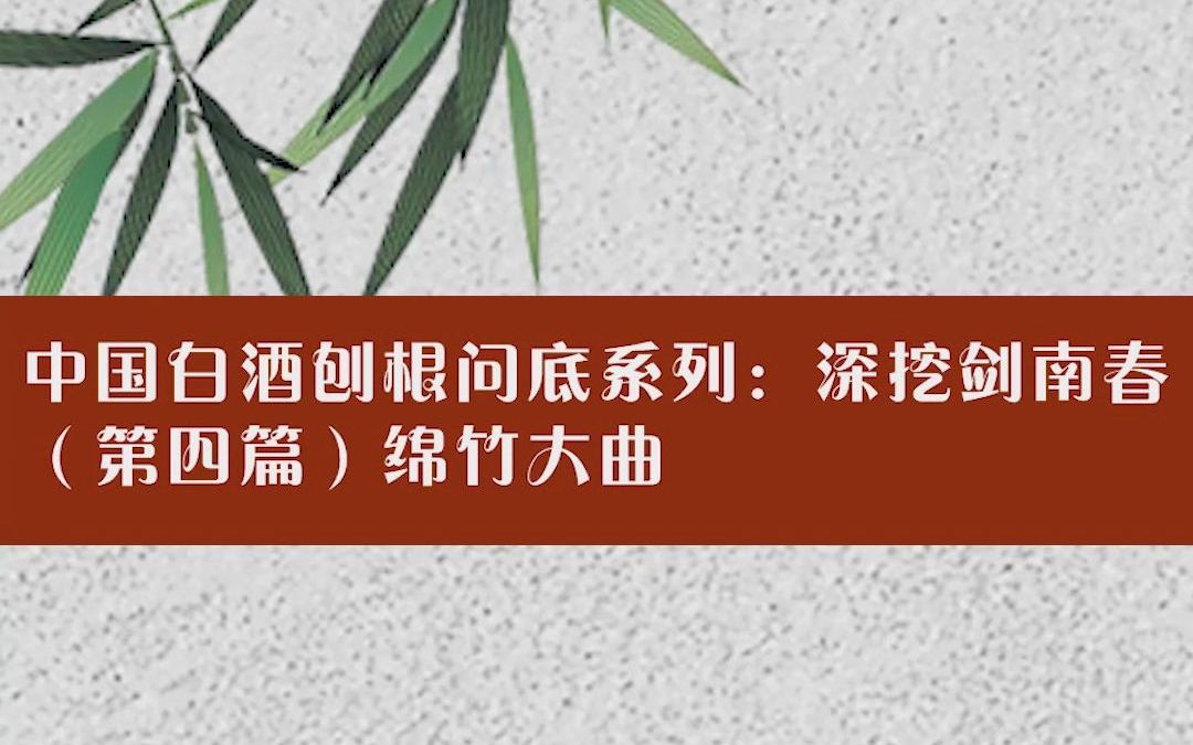 中国白酒刨根问底系列:深挖剑南春(第四篇)绵竹大曲哔哩哔哩bilibili