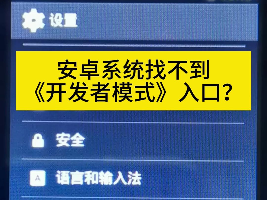 安卓系统找不到《开发者模式》入口?
