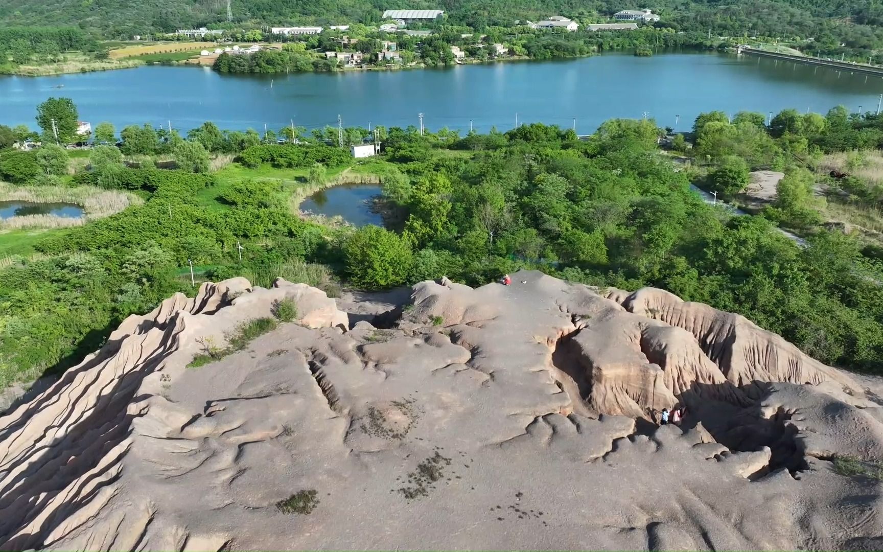 南京江寧佘村 喀斯特地貌 龍都採石場 航拍