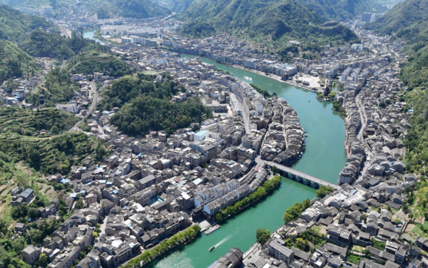 贵州镇远古镇航拍