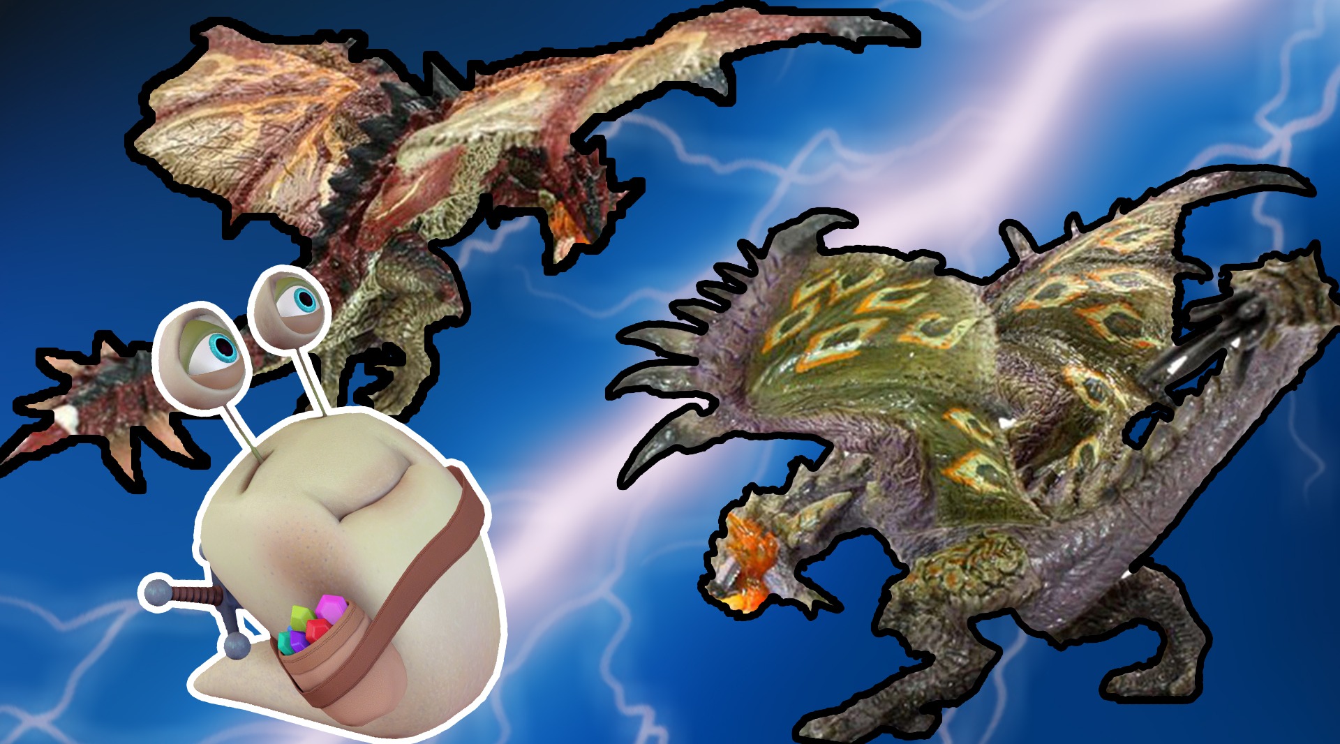 怪物猎人怪物盒蛋系列 雄火龙雌火龙手办