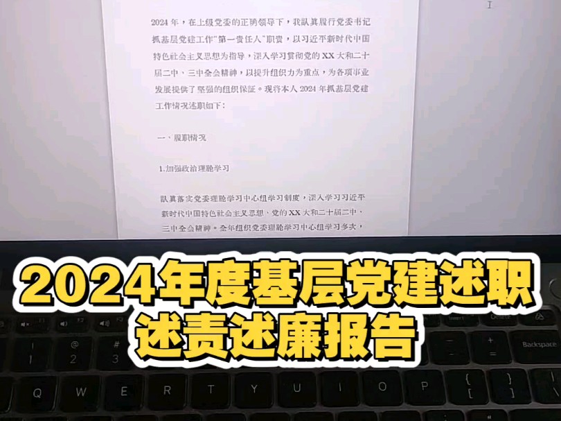 2024年度基层党建述职述责述廉报告哔哩哔哩bilibili