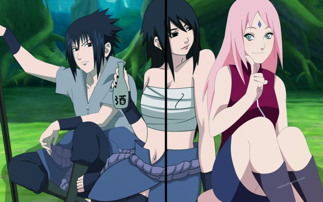 【mmd】小樱和女版佐助kiss,男版佐助懵逼