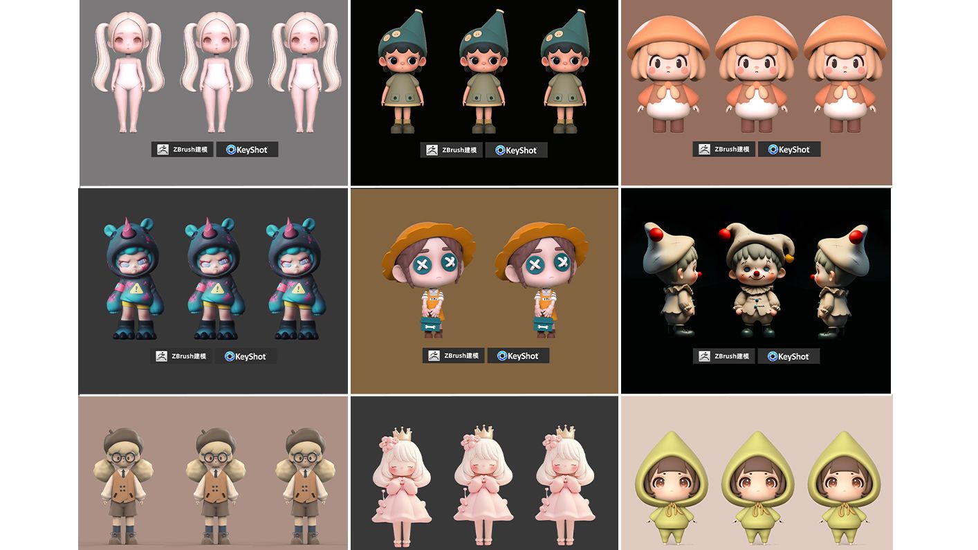 【zbrush雕刻】9个ZB卡通人物角色手办小案例,每天一个轻松上手ZB,适合新手的练习案例哔哩哔哩bilibili
