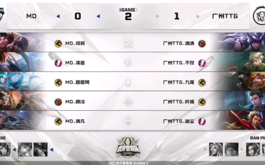 【雷霆杯】22.09.06虎牙雷霆杯 广州TTG vs MD第二局王者荣耀