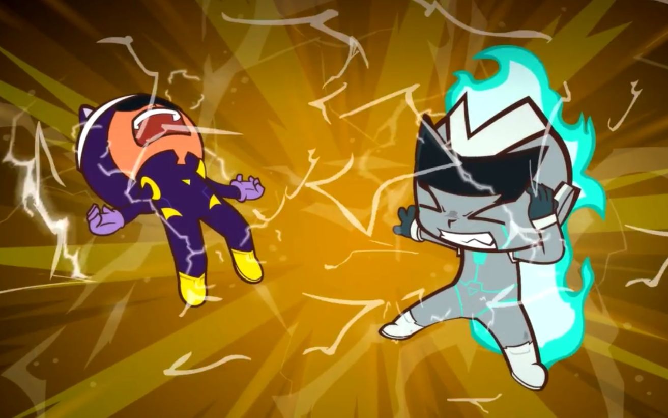 开心超人:伽罗和小心超人被闪电击中,变成小孩失去超能力