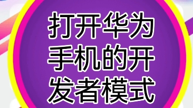 打开华为手机开发者模式哔哩哔哩bilibili