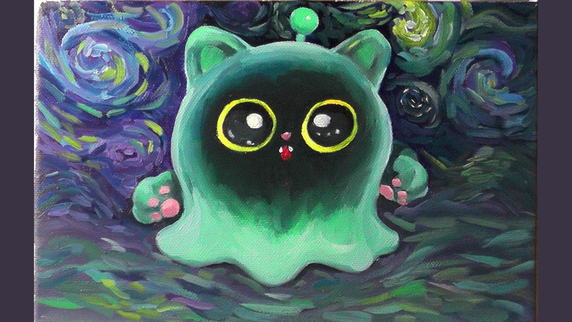 掉进梵高画里的幽灵猫妮莎