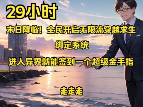 [图]末日降临！全民开启无限流穿越求生。只要从平行末世中活着回来，就能获得丰富奖励！我绑定系统，进入异界就能签到一个超级金手指。海岛求生，开局签到万倍暴击吃喝不愁。网