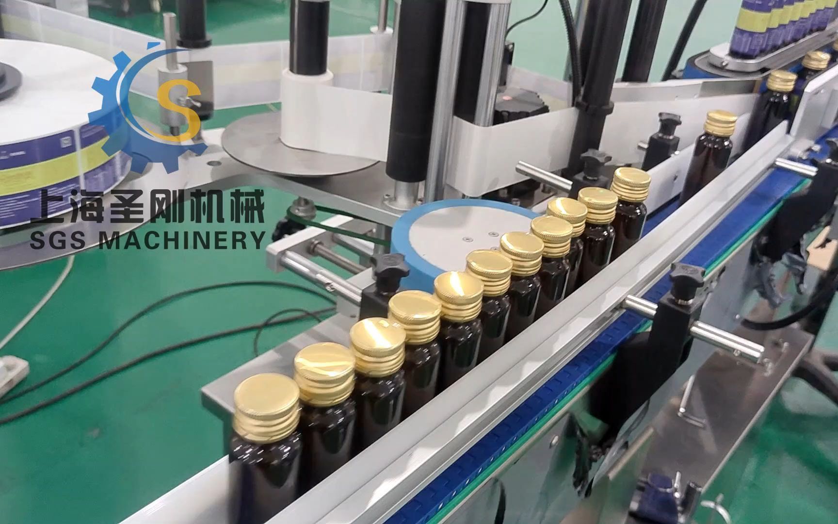 全自动立式不干胶贴标机 口服液瓶贴标