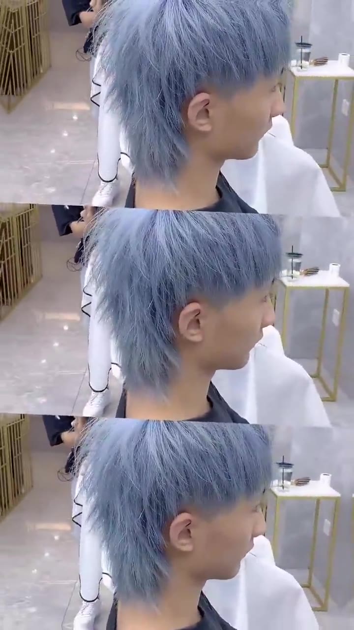 高清视频 碎盖小狼尾男生发型 男士烫发 男生发色