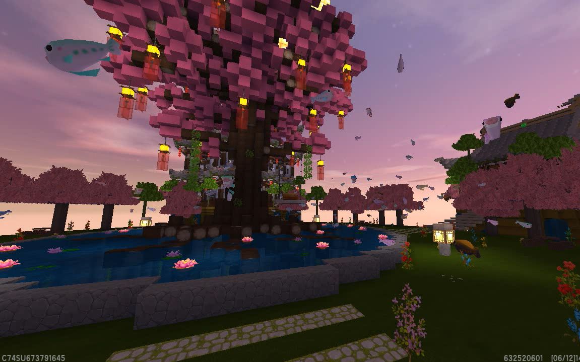 迷你世界:世外桃源般的美景,满屏幕都是鱼在天上飞_哔哩哔哩_bilibili