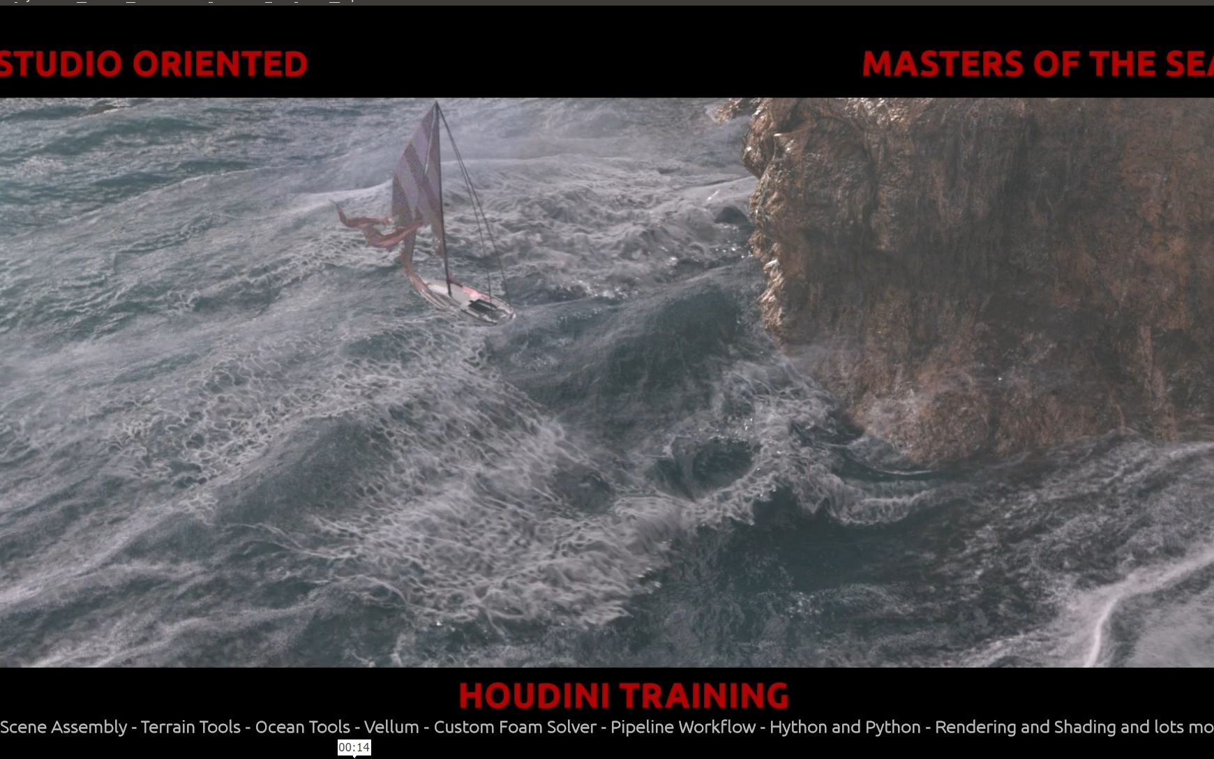 【Houdini】海洋波浪流体光效渲染特效教程 Gumroad  VFX Studio Oriented Masters of The Sea with T哔哩哔哩bilibili