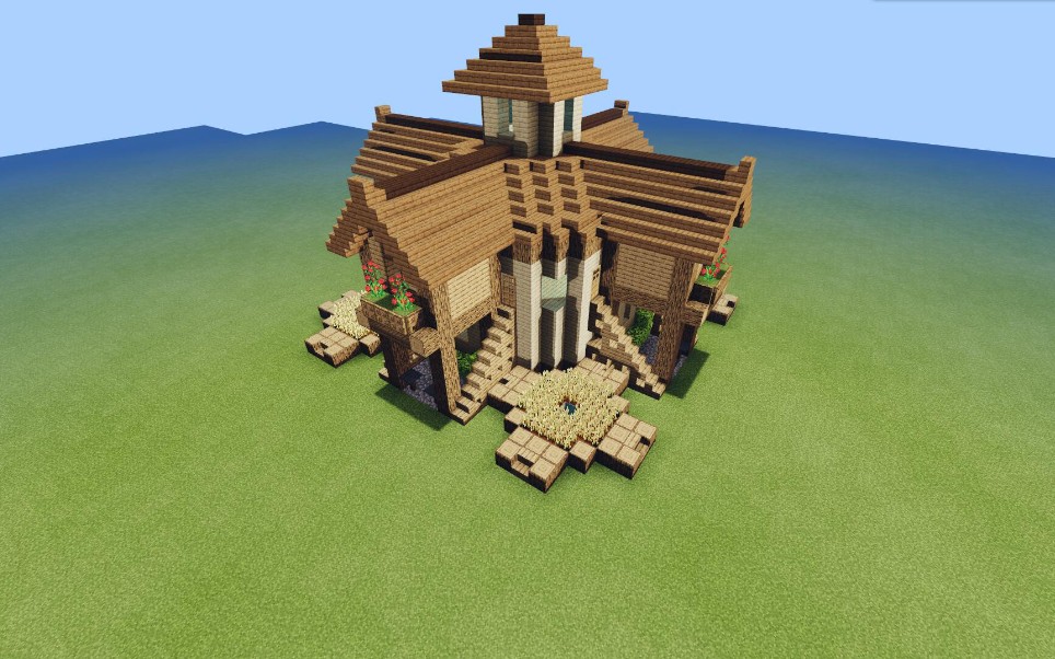 我的世界木制豪华别墅图片