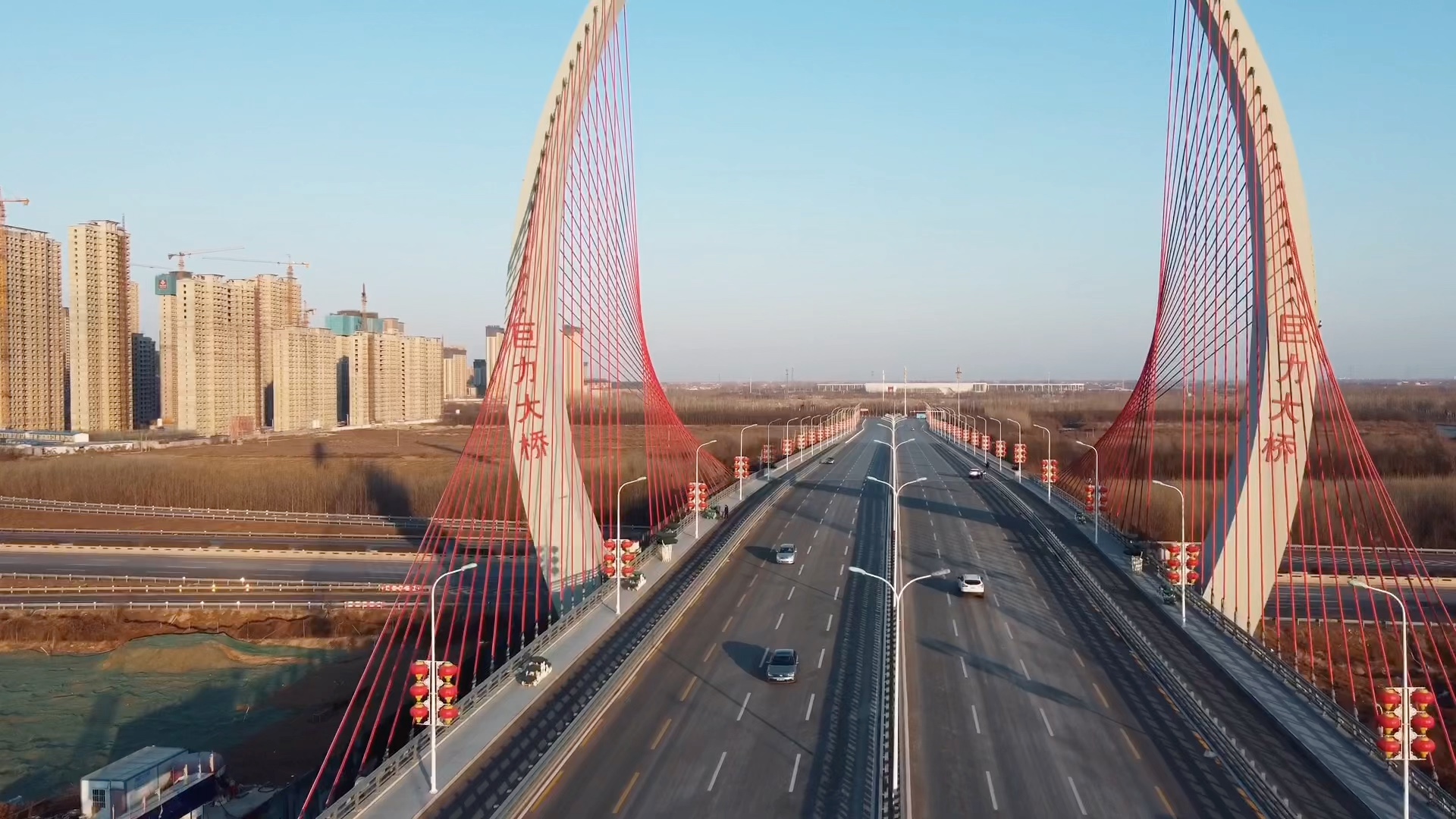 航拍保定之巨力大桥