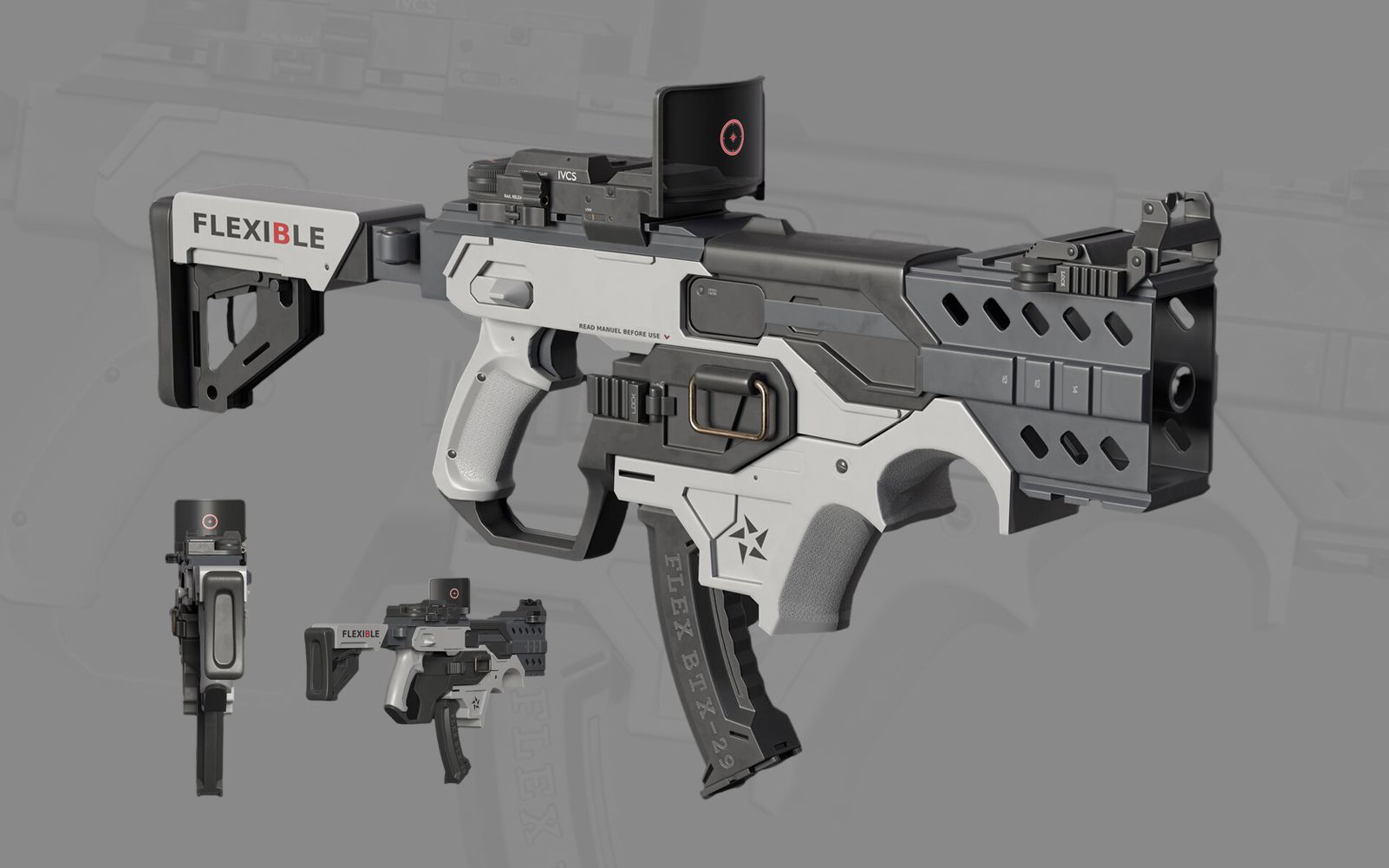 【3dmax枪械建模】次世代武器枪械高模制作,3d硬表面模型布线教学,0