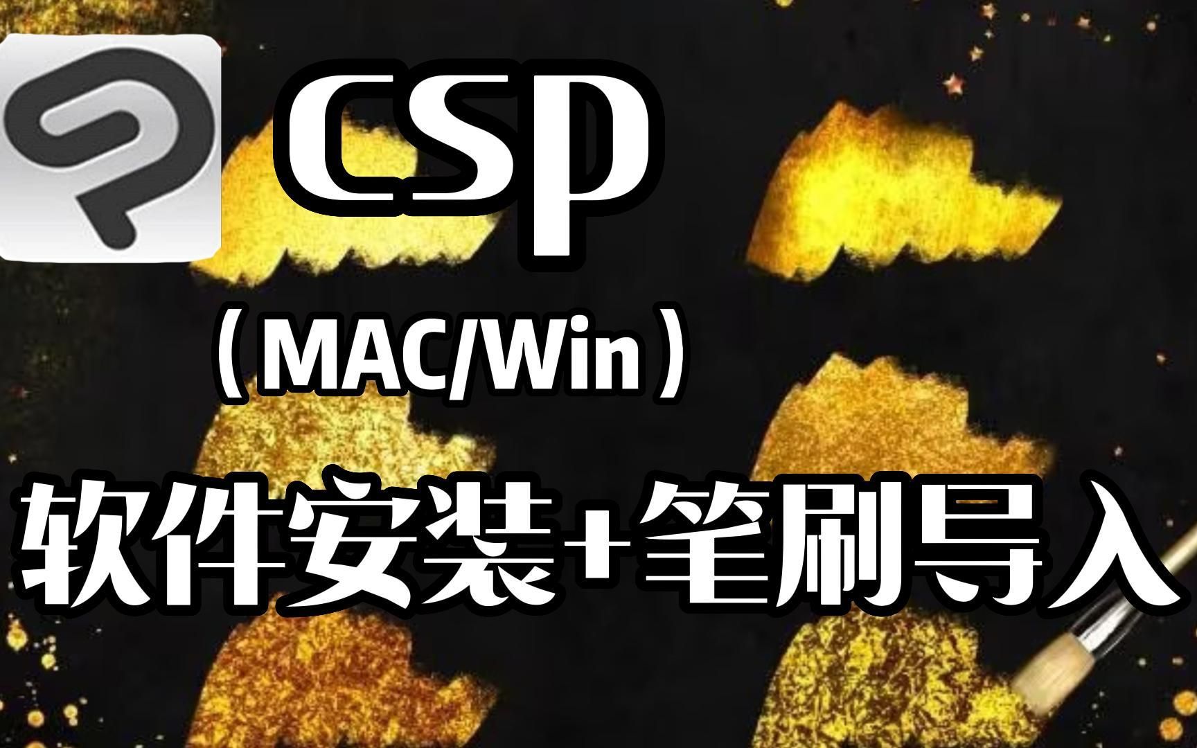 【csp安装笔刷导入教程】2023一次安装永久使用,笔刷2000+色卡底纹纸哔哩哔哩bilibili