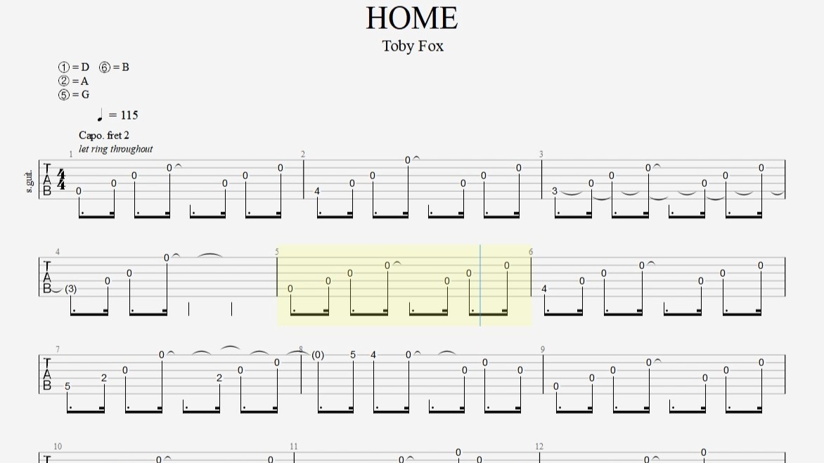 传说之下《home》吉他谱
