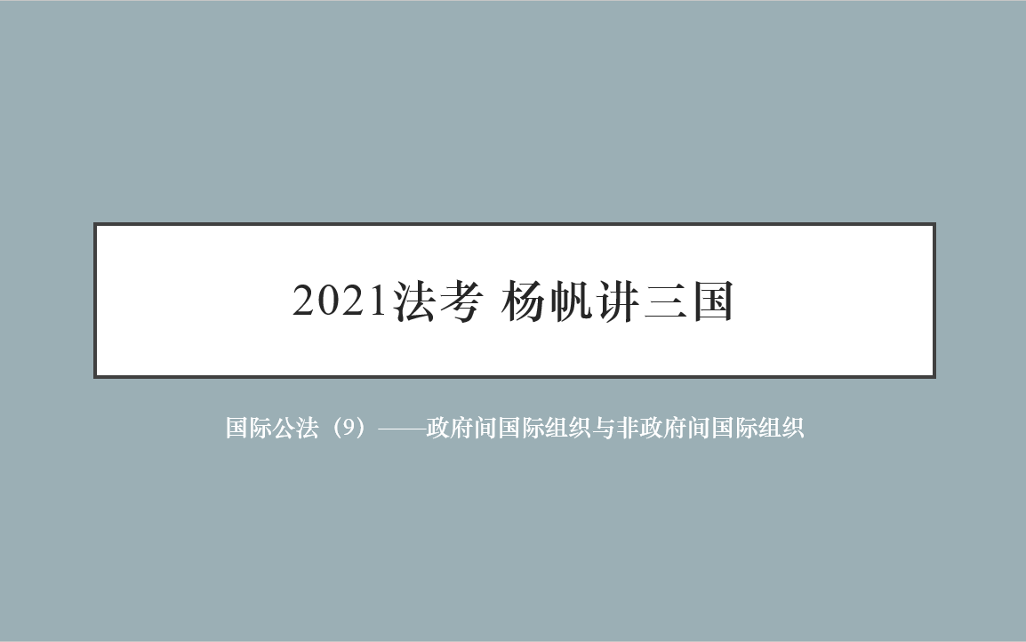 【2021杨帆三国】政府间国际组织与非政府间国际组织哔哩哔哩bilibili