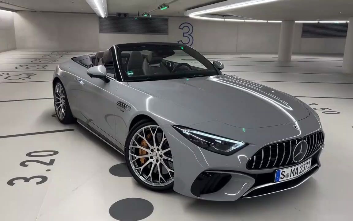 【豪华汽车】2023款梅赛德斯-amg sl63 v8发动机