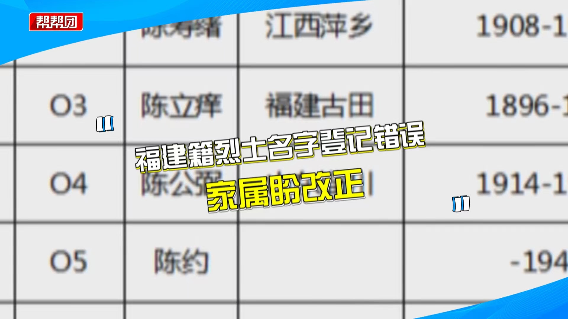 英烈名录写错名字,家属盼正名,管理方:在下一次勘误中改正哔哩哔哩bilibili