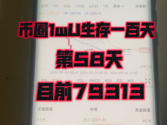 币圈1wu生存一百天第58天目前79313 一镜到底的记录哔哩哔哩bilibili