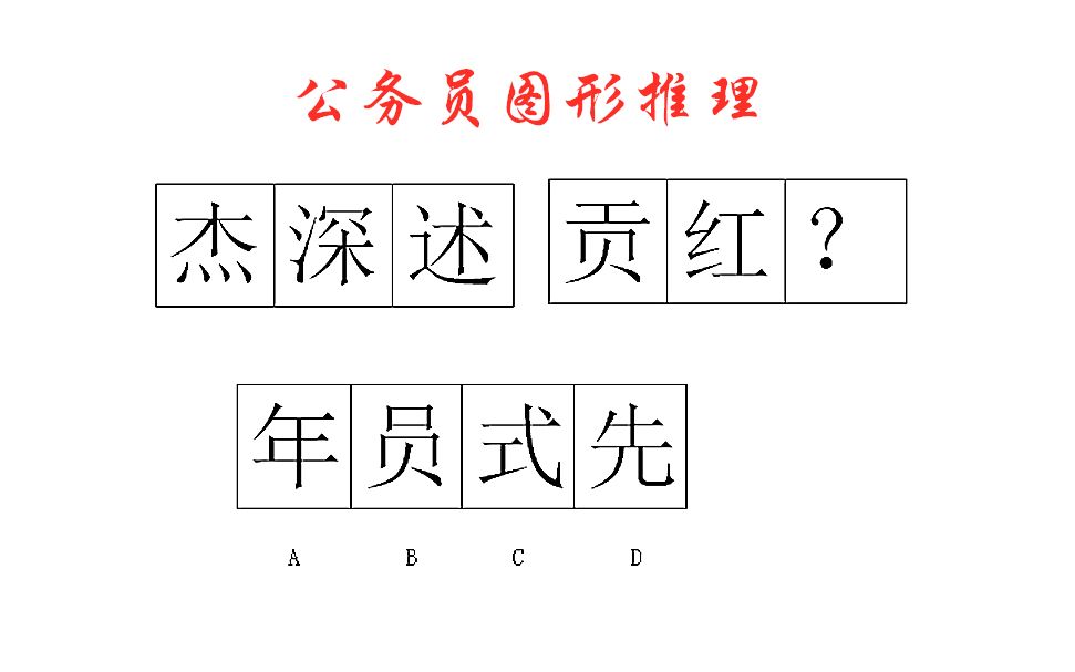 公务员图形推理,汉字杰深述之间,存在着怎样的规律呢哔哩哔哩bilibili