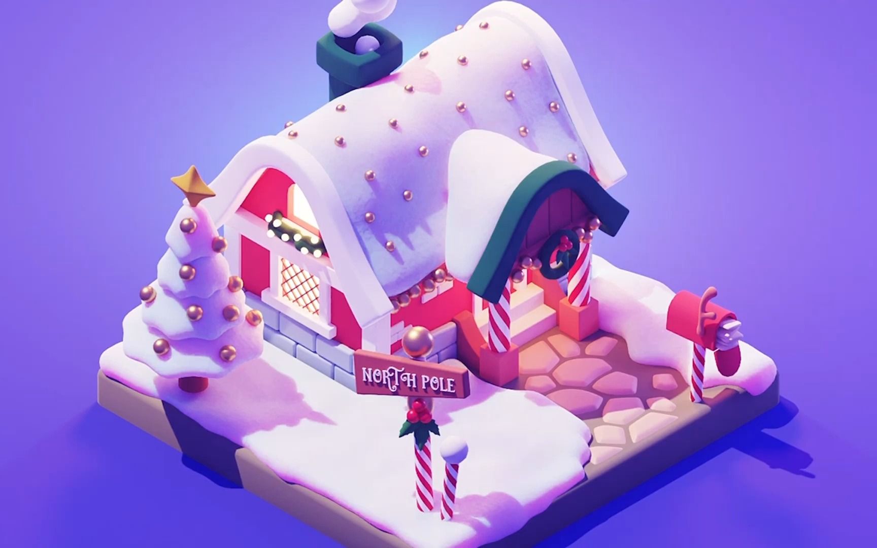 blende教程| 制作3d圣诞老人小屋