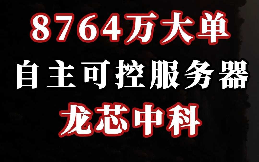 8764 万、自主可控服务器大单:龙芯中科(中)哔哩哔哩bilibili