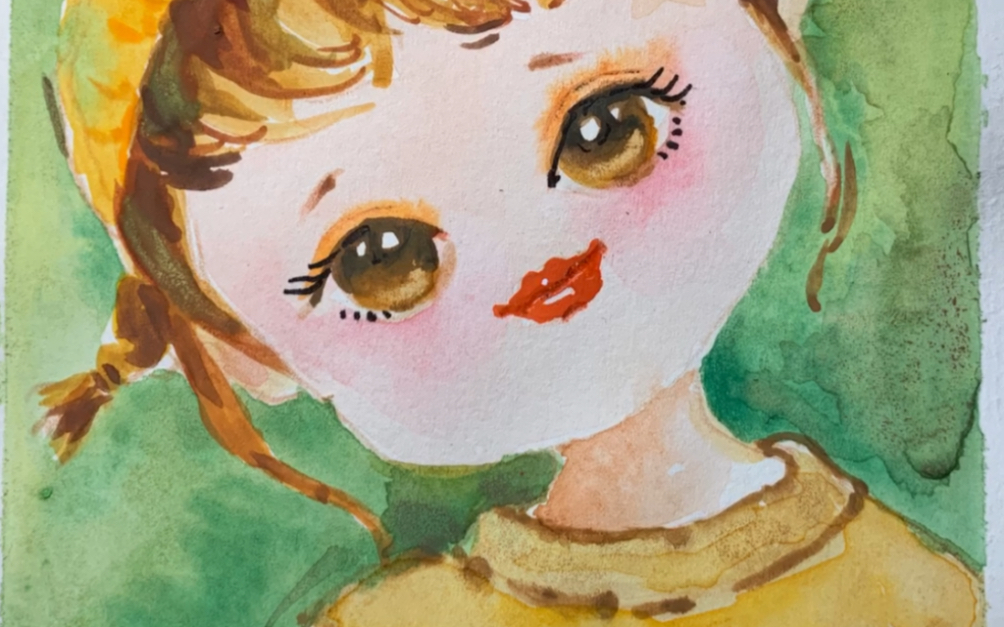 动漫人物小女孩水彩～逸凡画室小鱼老师