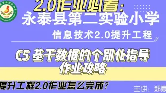 C5 基于数据的个别化指导——中小学幼儿园信息技术提升工程2.0能力点认证作业攻略
