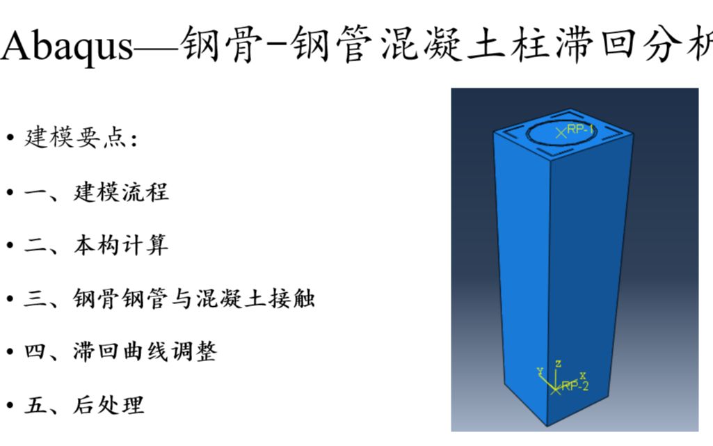 ABAQUS钢骨钢管混凝土柱滞回分析哔哩哔哩bilibili