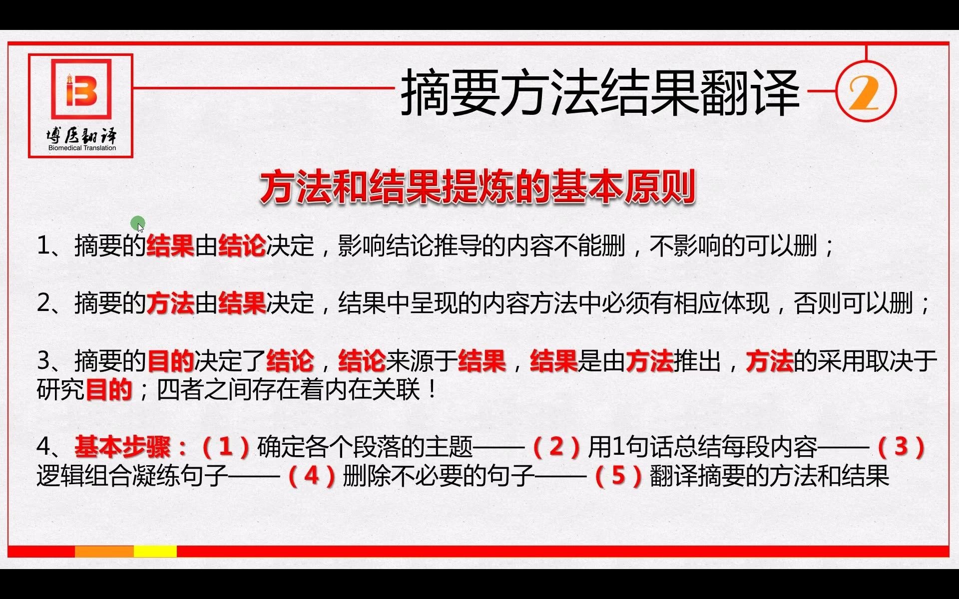 十个翻译技巧培训视频: 5如何翻译摘要的方法与结果?哔哩哔哩bilibili