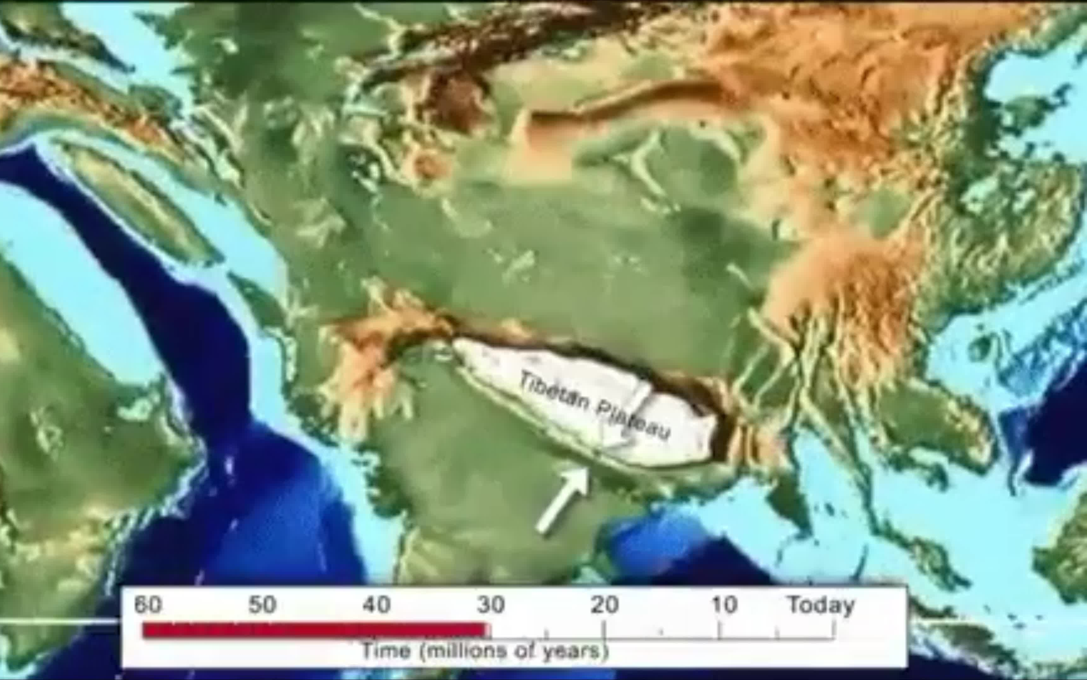 【地理 板块构造学说】6千万年来青藏高原的形成过程哔哩哔哩bilibili