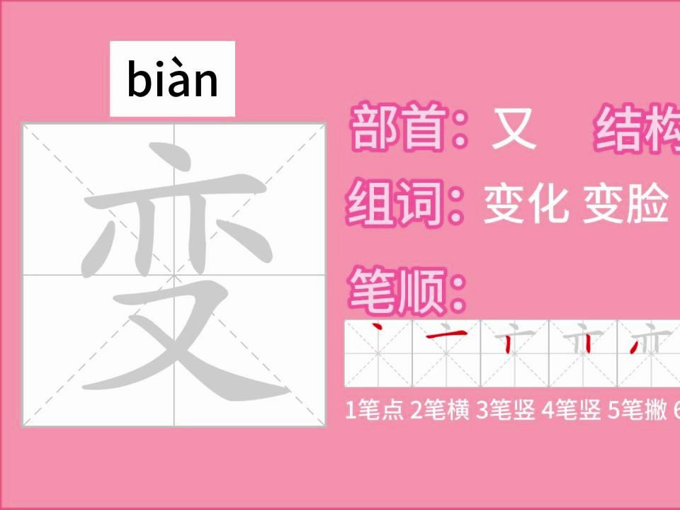 二年级上册小学语文课文2《我是什么》生字动画笔顺详解哔哩哔哩bilibili