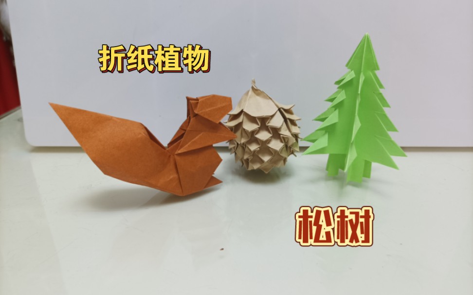 [图]【折纸植物】彩纸折松树，简单又漂亮！