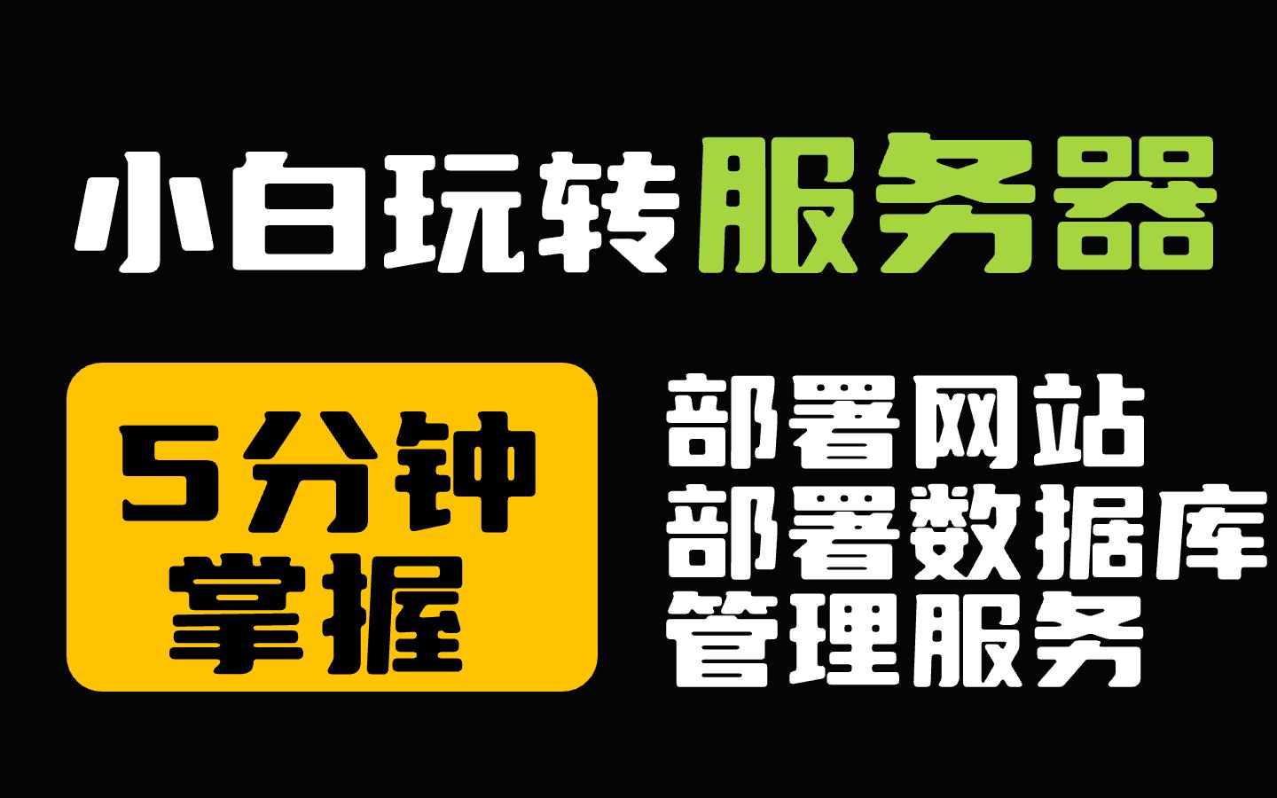 [图]5分钟小白玩转服务器：一键搭建各种网站、设置数据库、监控服务器状态…