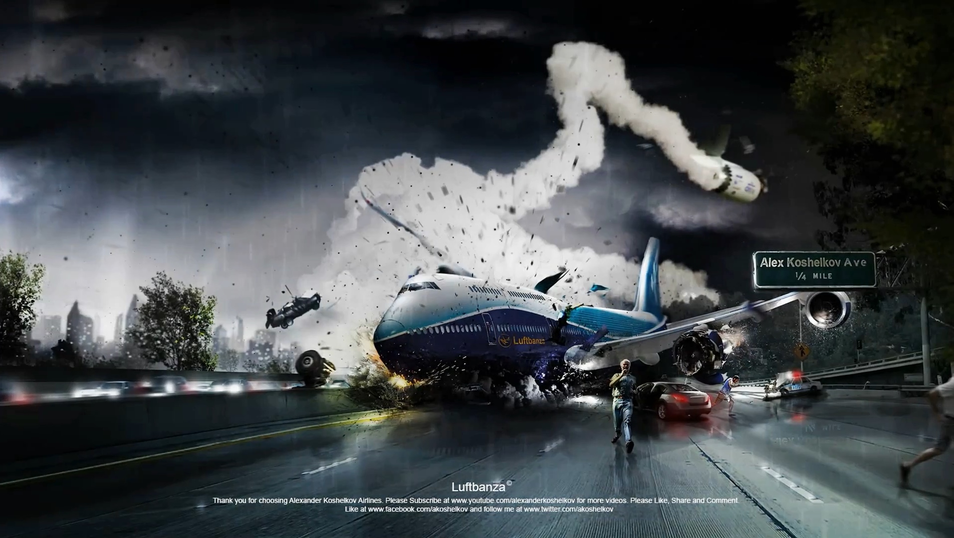 ps进阶教程:教你用ps合成搭建创意场景海报(坠机)视频