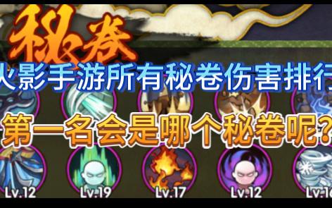 火影手游所有秘卷伤害排行,第一名会是哪个秘卷呢?