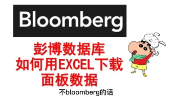 彭博(Bloomberg)用Excel下载面板数据