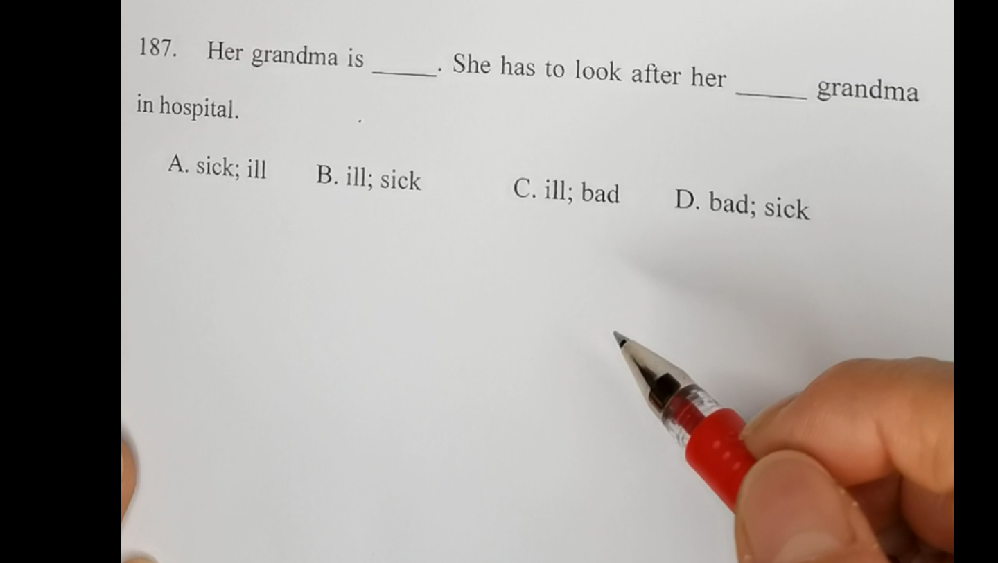 初中英语解题技巧187ill和sick的区别及用法.哔哩哔哩bilibili