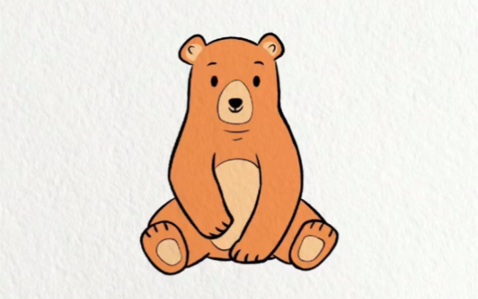 小熊简笔画教程 动物简笔画