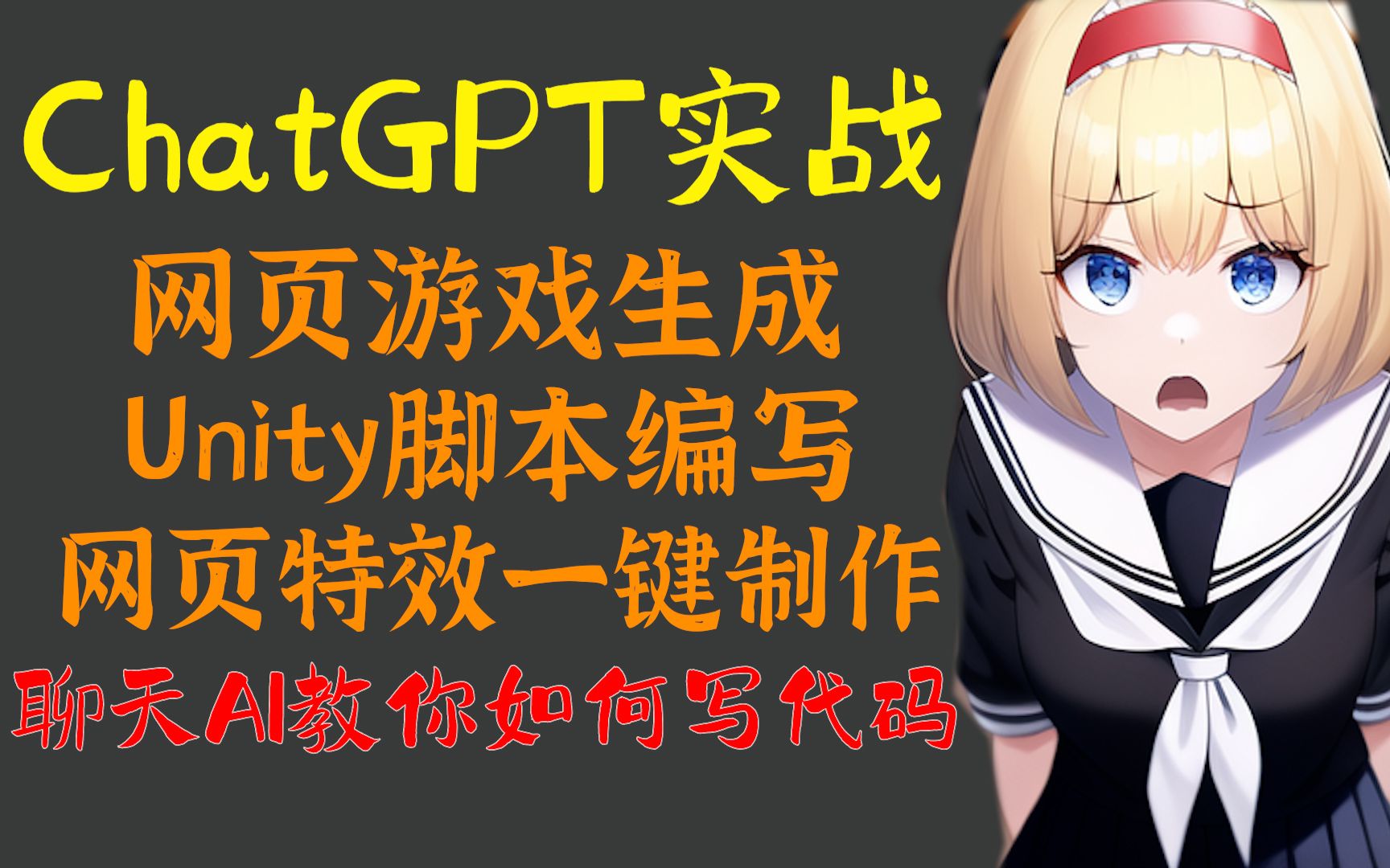 【ChatGPT】最强对话AI代码实战 网页游戏、Unity脚本无所不能? 聊天AI教你如何写代码 GPT3语言模型哔哩哔哩bilibili