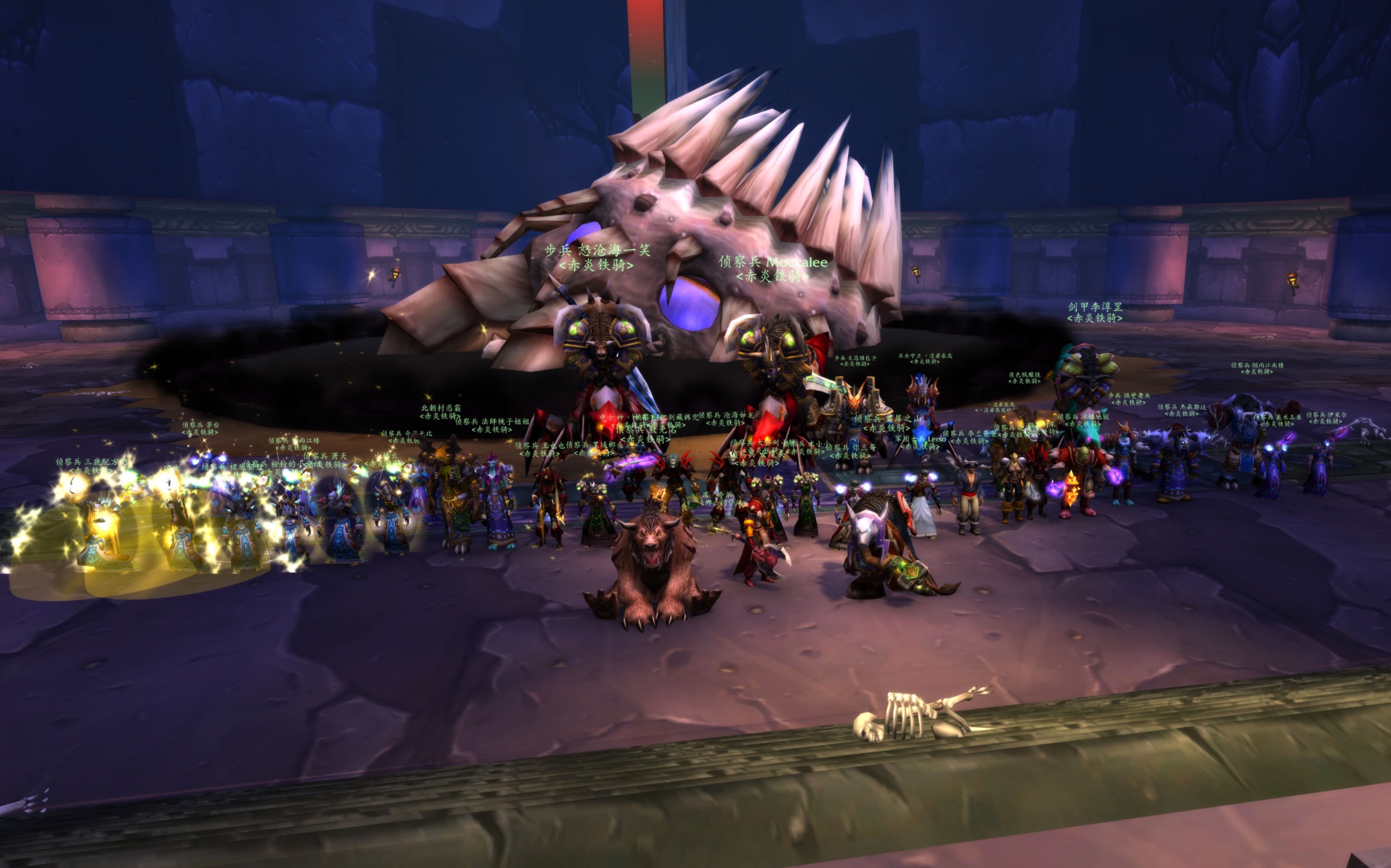 魔兽世界怀旧服5区灵风部落赤炎铁骑2团克苏恩开荒