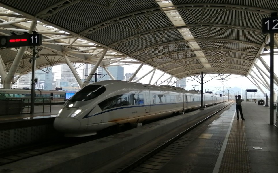 中国高铁捕捉广州南站两兔子380b进站