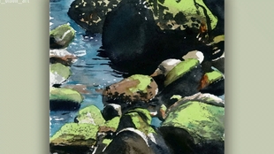 风景画 岩石的画法 哔哩哔哩 つロ干杯 Bilibili