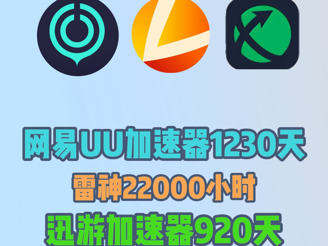 1月25号 UU加速器免费1230天兑换码!雷神22000小时兑换码!迅游920天兑换码!AK/NN周卡!月卡!兑换口令!人手一份! 先到先得!